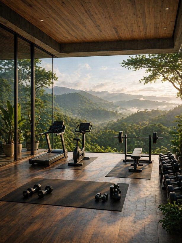 High-end gym above the valley